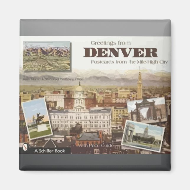 Denver-postkort från Mile-High City, Vintage Magnet (Framsidan)