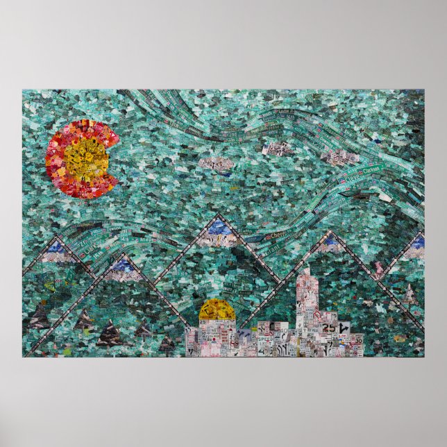 Denver-samlingens flöden 36 x 24 poster (Framsidan)