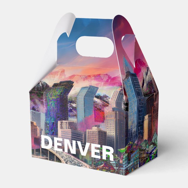 Denver Skyline Abstrakt Konst Presentaskar (Framsidan Sidan)