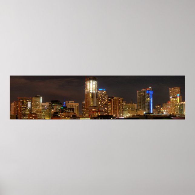 Denver Skyline by Night Poster (Framsidan)