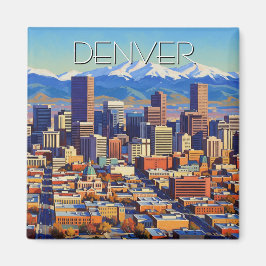 Denver Skyline Colorado Magnet