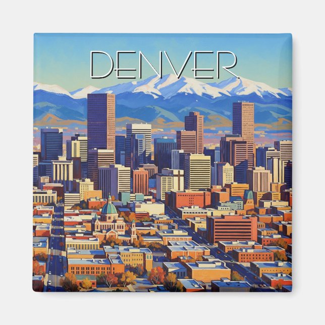 Denver Skyline Colorado Magnet (Framsidan)