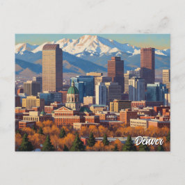 Denver Skyline Colorado Vykort