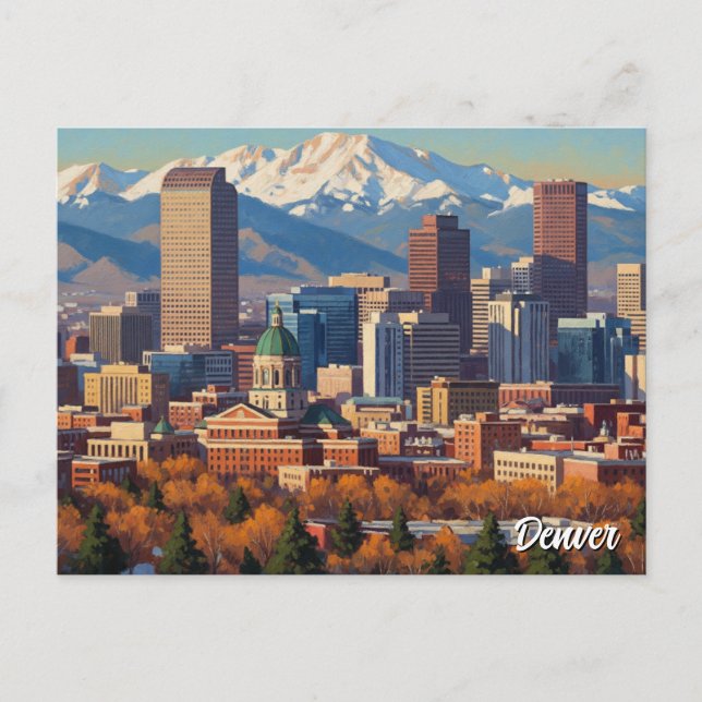 Denver Skyline Colorado Vykort (Framsida)