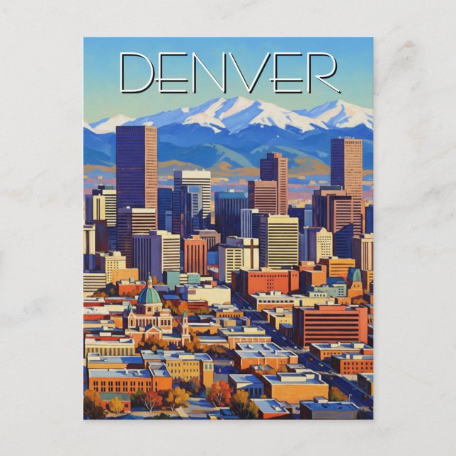 Denver Skyline Colorado Vykort (Framsida)