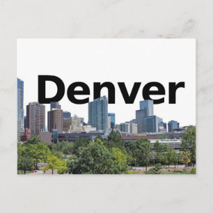 Denver Skyline med Denver i Himlar Vykort