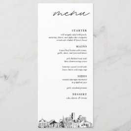 Denver Skyline Modern Bröllop Dinner Menu Meny