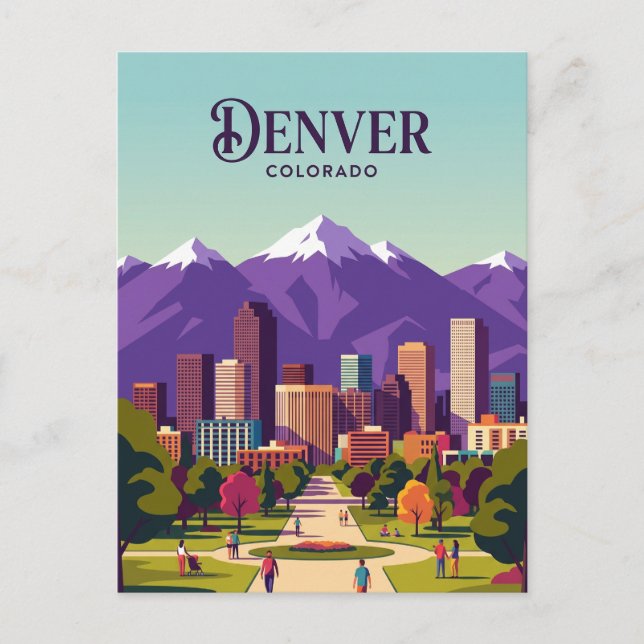 Denver Skyline USA Vykort (Framsida)