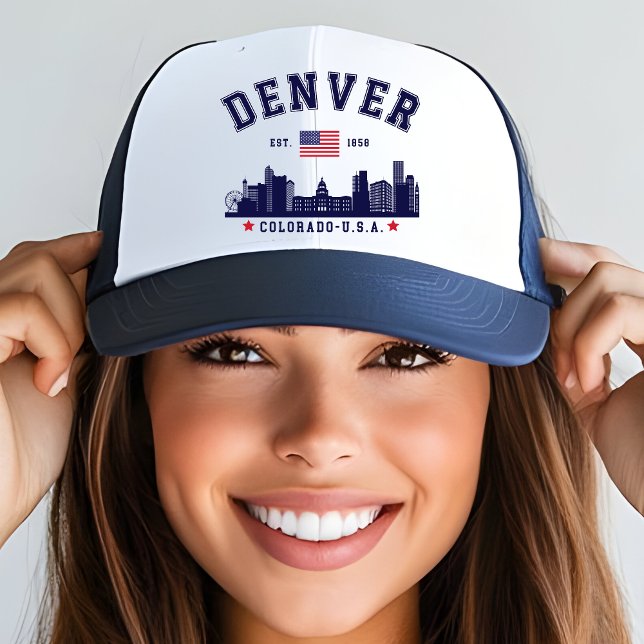 Denver Skyline Vintage City View Keps (Skapare uppladdad)