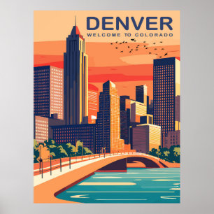 Denver, Southplatte River, Colorado, Resa Poster