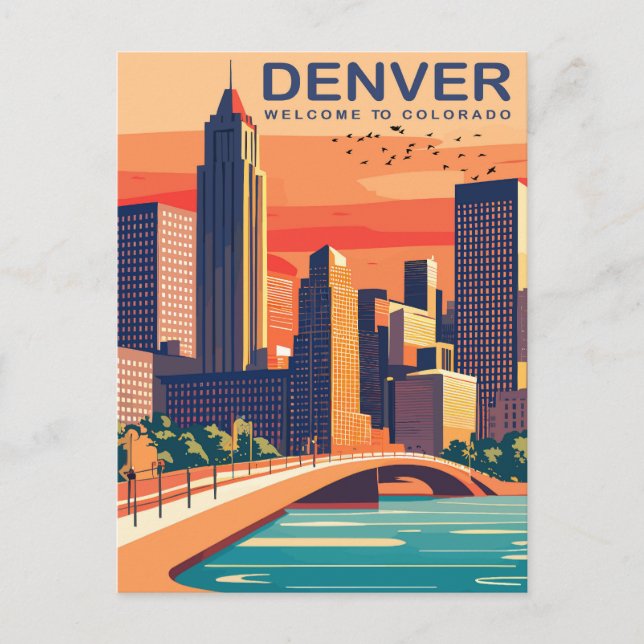 Denver, Southplatte River, Colorado, Resa Vykort (Framsida)