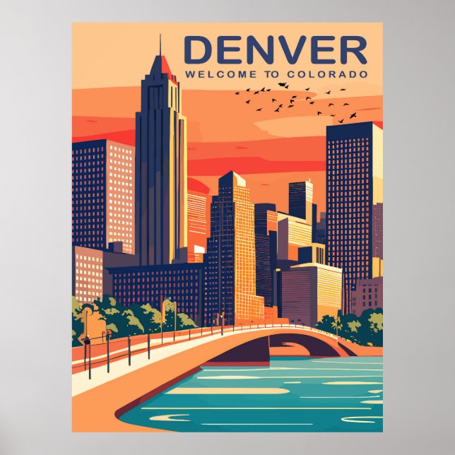 Denver, Southplatte River, Colorado, Travel Poster (Framsidan)