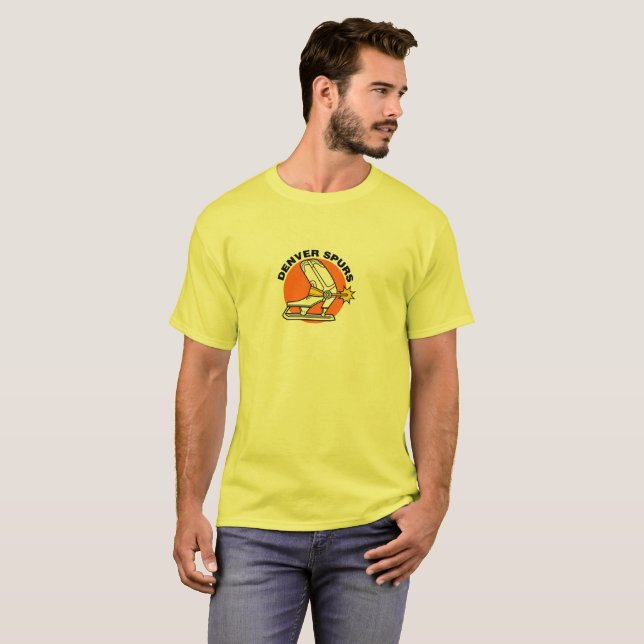Denver sporrar den Retro hockeytshirten Tee Shirt (Hel framsida)