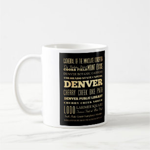 Denver stad av Colorado statlig typografikonst Kaffemugg