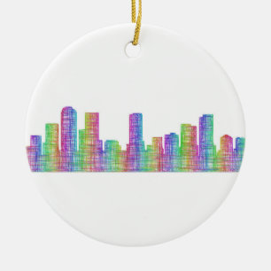Denver stadshorisont julgransprydnad keramik