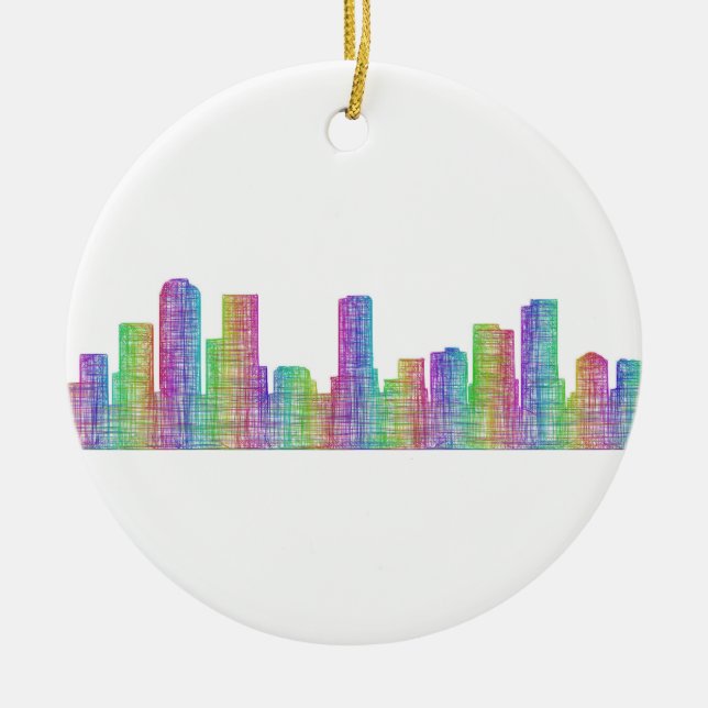 Denver stadshorisont julgransprydnad keramik (Framsidan)
