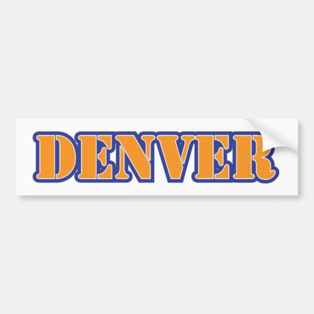 Denver stencilerar orange blått bildekal (Framsidan)