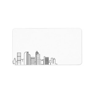 Denver Stylized Skyline Tom etikett Adressetikett