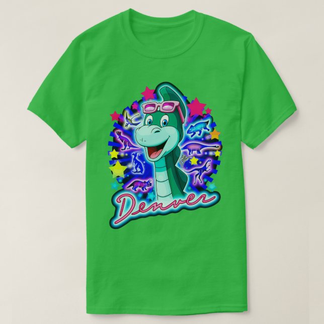 Denver the Last Dinosaur Neon T Shirt (Design framsida)