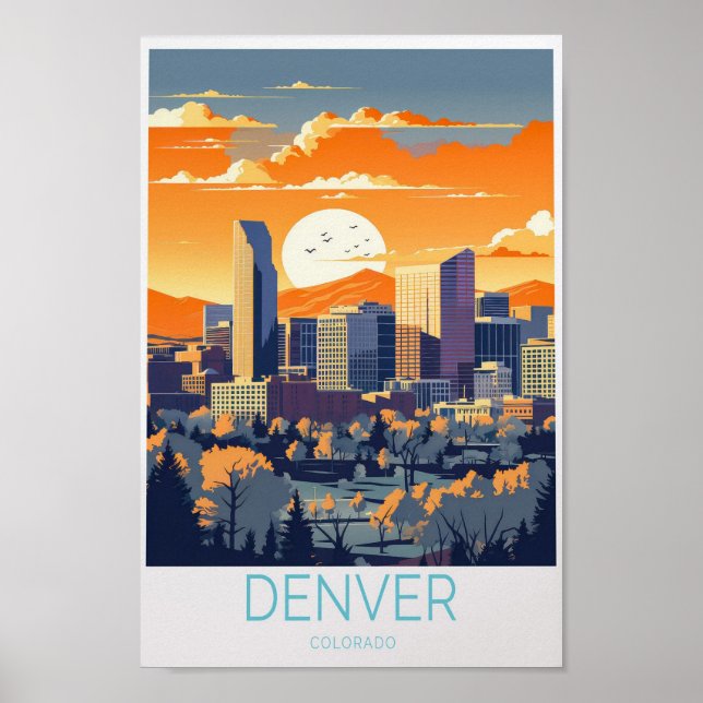 Denver Travel Poster Colorado Denver (Framsidan)