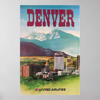 Denver Tryck Colorado Konst United Airlines Resa P