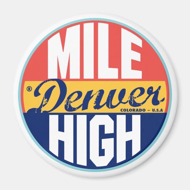 Denver Vintage-etikett Magnet (Framsidan)