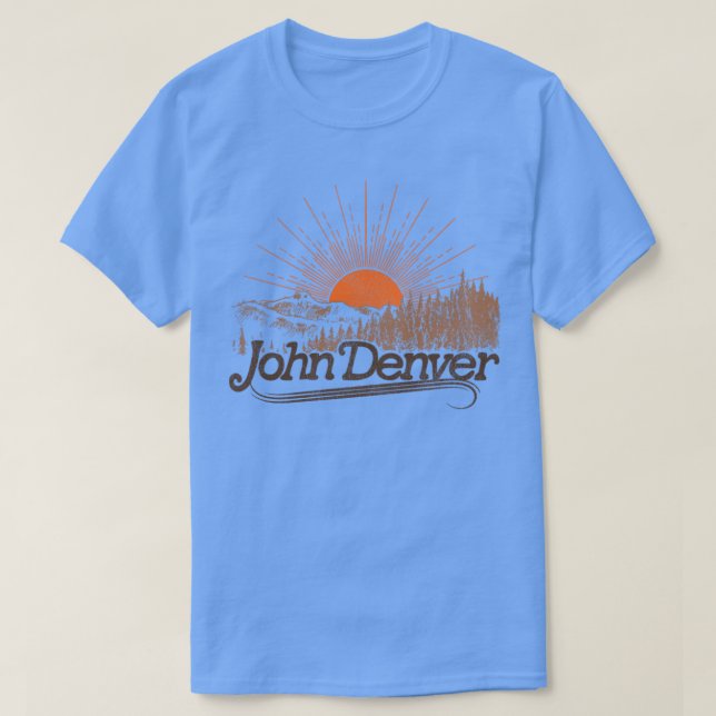 Denver Vintage Sol liggande T Shirt (Design framsida)