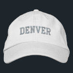 DENVER White Cotton Broderad Keps<br><div class="desc">DENVER Vit bomullshatt. Gör en underbar gåva till alla som kärlek Colorado! Om du vill ha din egen text väljer du bara knappen Anpassa den här mallen för att ange anpassningsbar. Med kommandot Redigera design i verktyg väljer du även anpassade till andra färg-alternativ. Du kan också välja färg på huvudobjektssidan....</div>