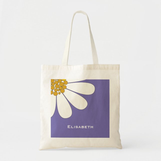 denvit blommigten som desing, personifierar namn tygkasse (Framsidan)