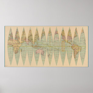 Deonstructed Earth Globe (1887) Poster