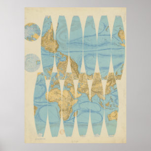 Deonstructed Earth Globe (1892) Poster