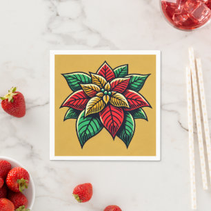 Deoupage för Festive Blommigt Retro-teknik Pappersservett