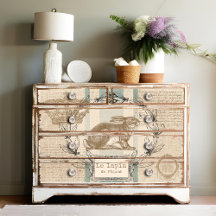 Deoupage för Fransk av Le Lapin Burlap Påsk