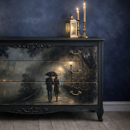 Deoupage för Romantic Rain Stroll