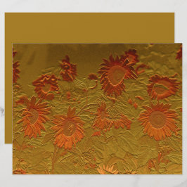Deoupage för solros Orange Guld Blommigt Art Desig