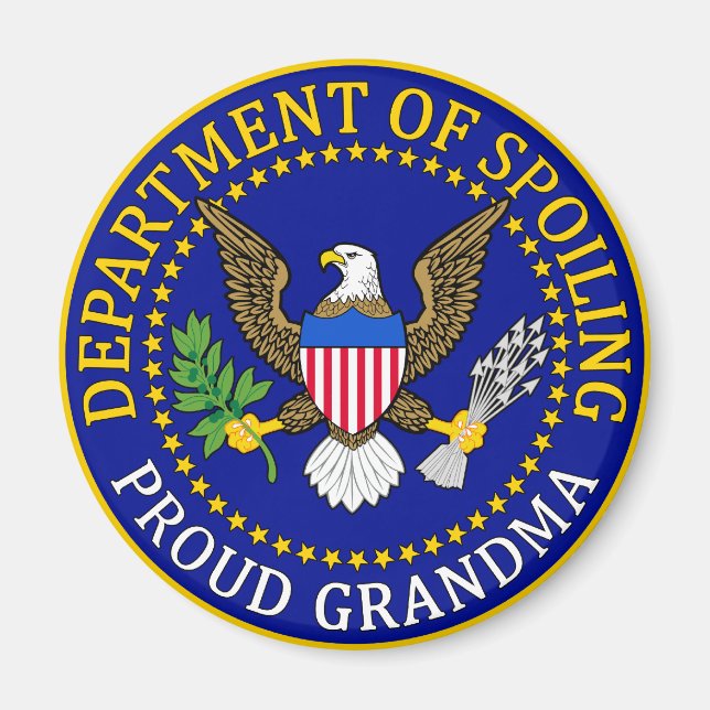 Departementet Spoiling - Proud Grandma Magnet (Framsidan)