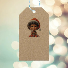 Departerad Märkre i Baby-julen Elf Kraft Gift Presentetikett
