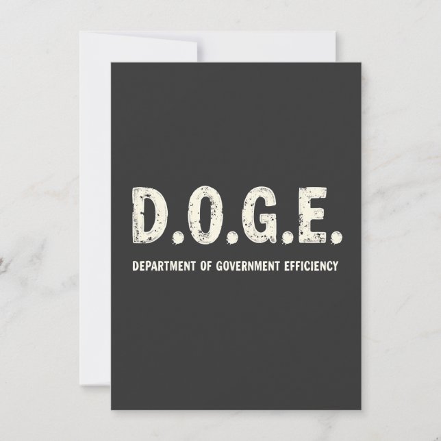 Department of Government Efficiency Doge Hund Inbjudningar (Framsida)