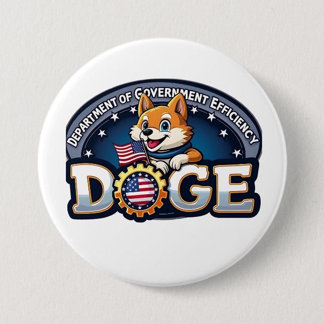 Department of Government Efficiency Doge Hund Knapp (Framsida)