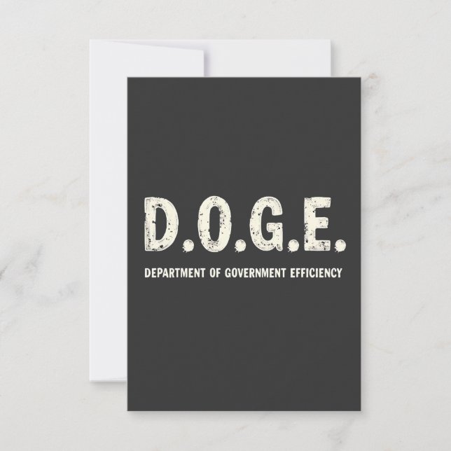 Department of Government Efficiency Doge Hund Tack Kort (Framsida)