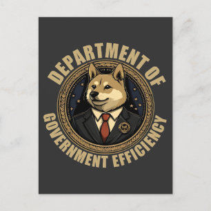 Department of Government Efficiency Doge Hund Vykort