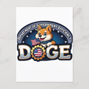 Department of Government Efficiency Doge Hund Vykort