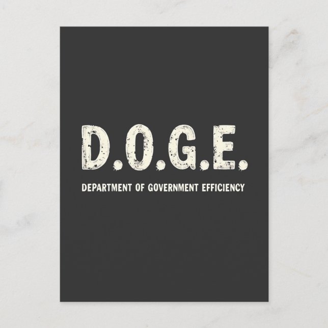 Department of Government Efficiency Doge Hund Vykort (Framsida)
