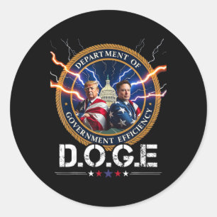 Department Of Government Efficiency Doge Trump 47e Runt Klistermärke