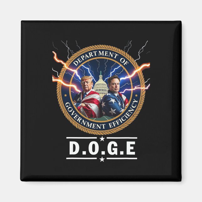 Department of Government Efficiency Doge Trump 47t Magnet (Framsidan)