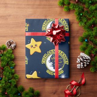Dependable Drive In 75th Anniversary Gift Wrap Presentpapper