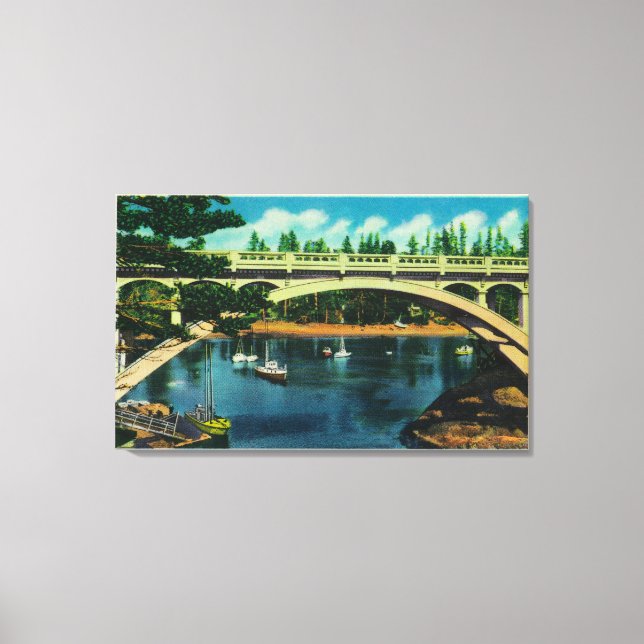 Depoe Bay och Bridge, OregonDepoe Bay, ELLER Canvastryck (Framsida)