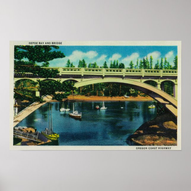 Depoe Bay och Bridge, OregonDepoe Bay, ELLER Poster (Framsidan)
