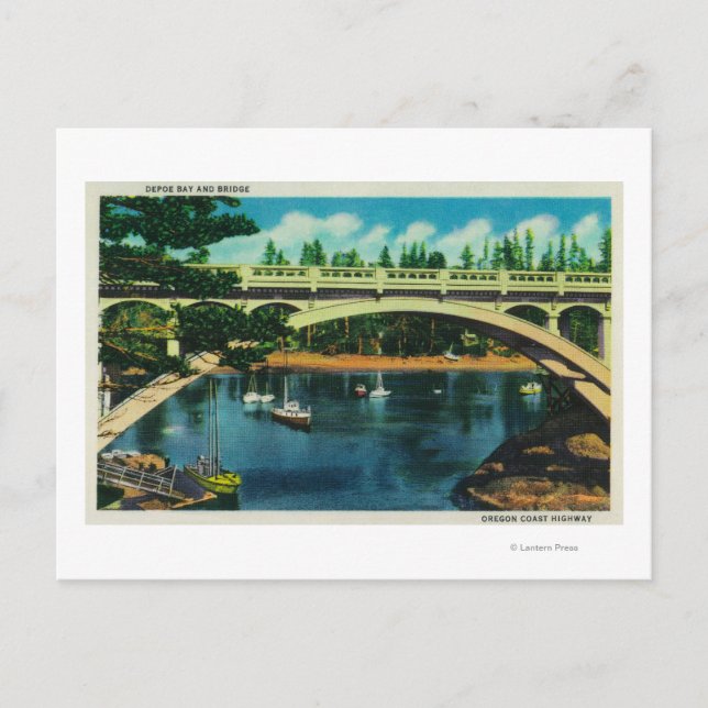 Depoe Bay och Bridge, OregonDepoe Bay, ELLER Vykort (Framsida)