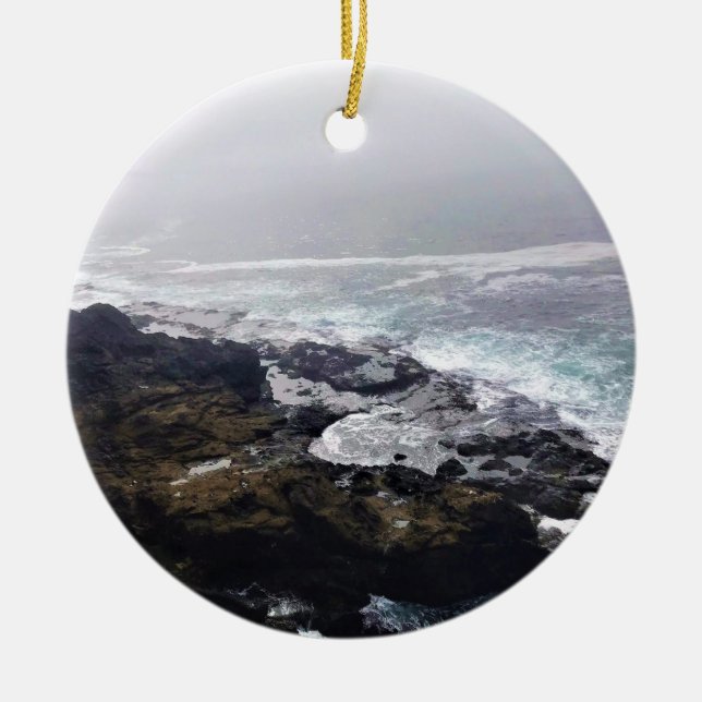 Depoe Bay, Oregon Julgransprydnad Keramik (Framsidan)